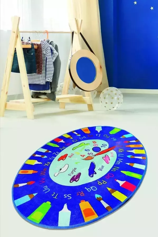 Nerge.be Vloerkleed Kinderkamer Palette Blue Kleurenpalet voor kinderen Speelmat Slaapkamer Schilderen Speelkamer woonkamer 100 cm X 160 cm (39 37 X 63) Beste kindertapijten voor spelen -Blauw -Voor leeftijden 0-12 jaar -Wasbaar in de machine