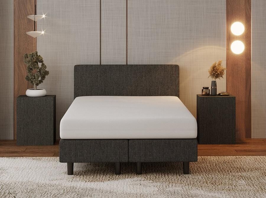 Nessa 120x200 Boxspring Bjorn Antraciet Inclusief Pocketvering matras