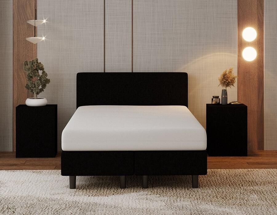 Nessa 120x200 Boxspring Bjorn Zwart Inclusief Pocketvering matras