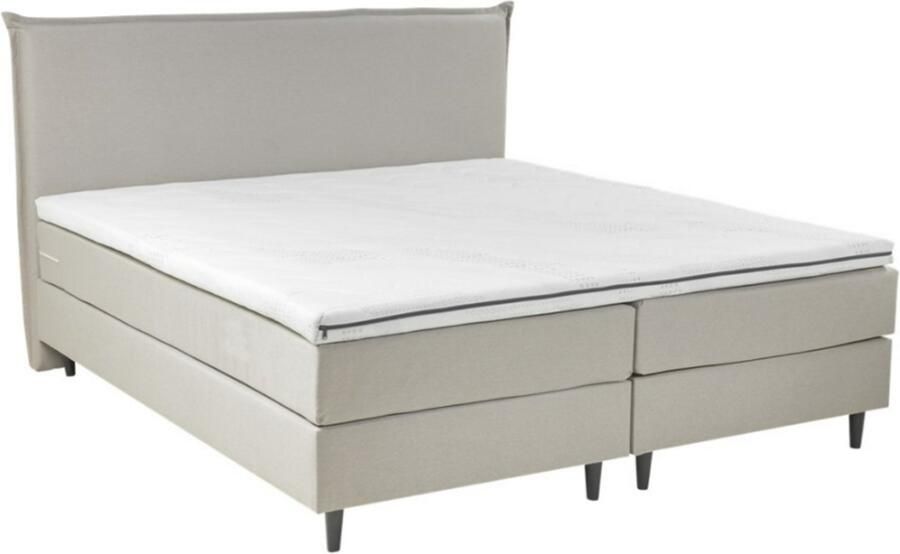 Nessa 160x200 Boxspring Swiss Crème Beige Complete Boxspring Inclusief Orthopedische Topper
