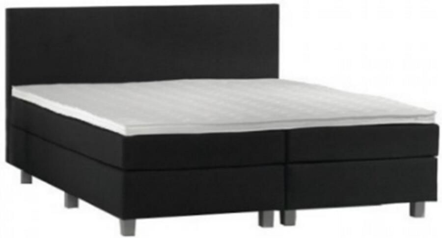 Nessa 120x200 Boxspring Borger Zwart Complete Boxspring Inclusief Orthopedische Topper