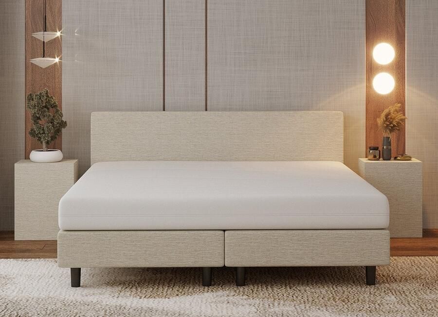 Nessa 180x200 Boxspring Bjorn Crème Beige Inclusief Pocketvering matras