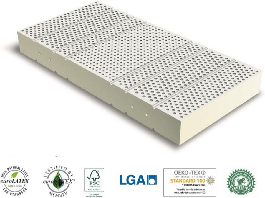 Nessa 80x200 Biologisch 100% Natuur Latex matras