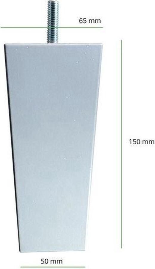 Nessa Boxspring Poten Taps Zilver Hout 15cm