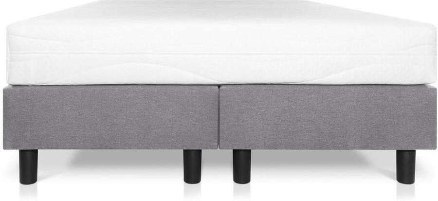 Bed4less Boxspring Student Basic Lichtgrijs 160x200 cm Pocket matras 7-zones