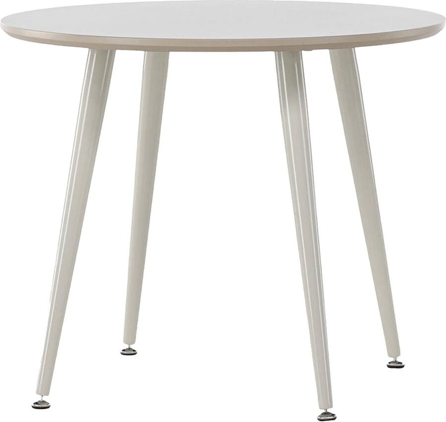Nest living Bruno Kindertafel Beige Rond Hout Metalen Poten Speeltafel voor Kinderen Kindermeubels Ø 60 cm
