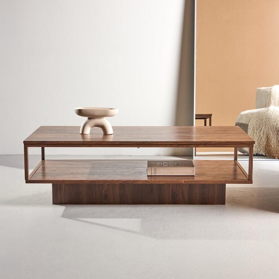 Nest living Diede Houten Salontafel Bruin Koffietafel Tafeltje Scandinavisch Modern 130 x 40 cm