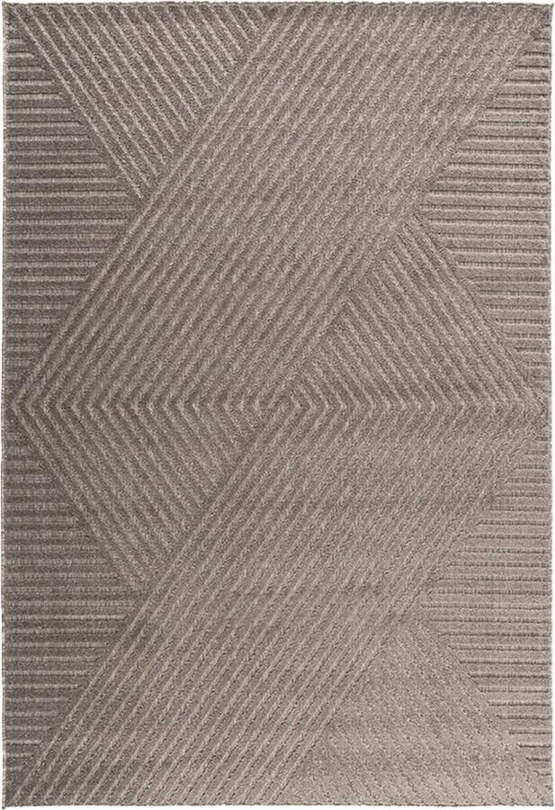 Nest living Helen Vloerkleed Laagpolig Rechthoekig Vloerkleed met Geometrisch Patroon Bruin 290 x 200 cm