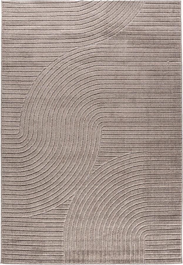 Nest living Misha Vloerkleed Rechthoekig Laagpolig Scandinavisch Modern Vloerkleed met Geometrisch Patroon Bruin 290 x 200 cm