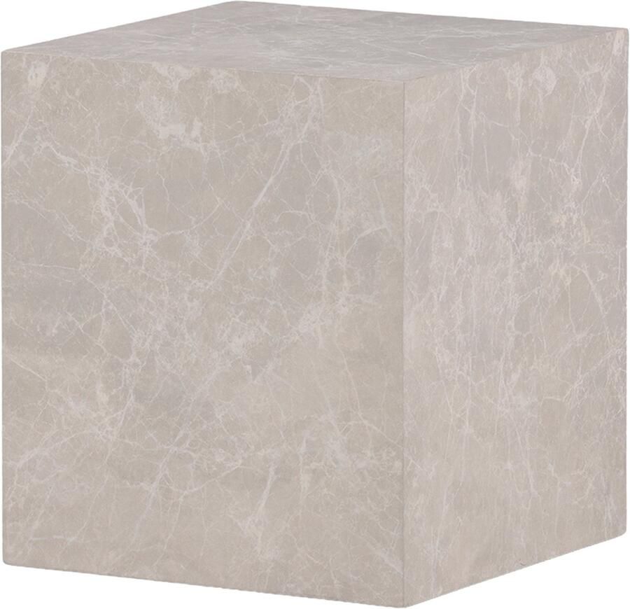 Nest living Zayn Bijzettafel Beige Marmerlook Vierkant 40 x 40 x 45 cm