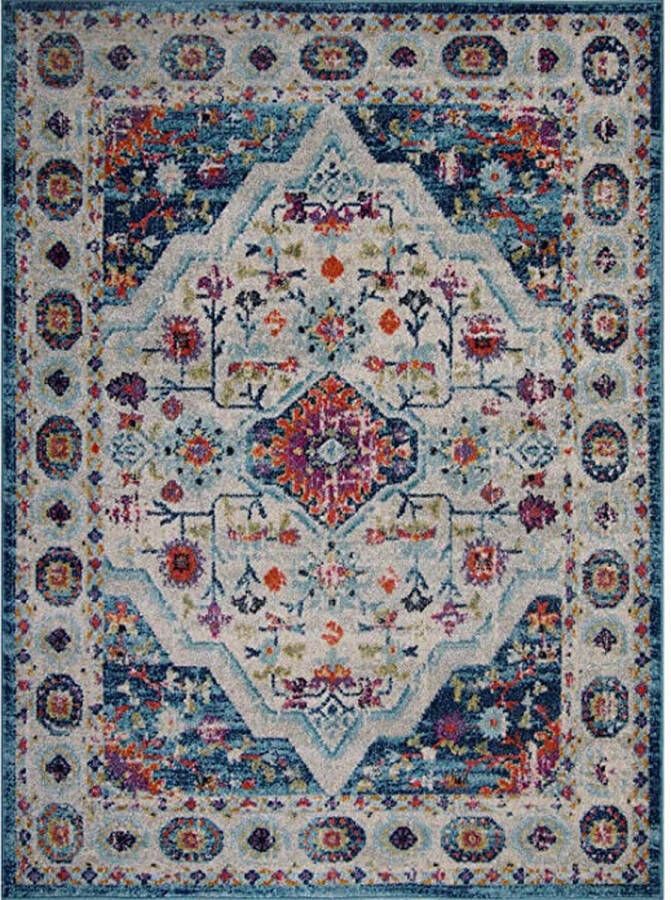 Netline HOME Vintage Tapijt Voor Woonkamer Slaapkamer Keuken Eetkamer Oosters Designtapijt Zacht medium stapel Traditioneel Vintage Vloerkleed Vlekbestendig (Multicolor 160x230 CM)