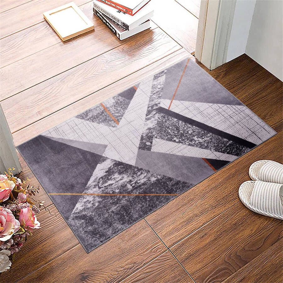 Netline Home Wasbaar Antislip Deurmat voor badkamer entree Binnendeurmat Moderne Oosterse Design Deurmat Gemakkelijk schoon te maken Laagpolig (60x90)
