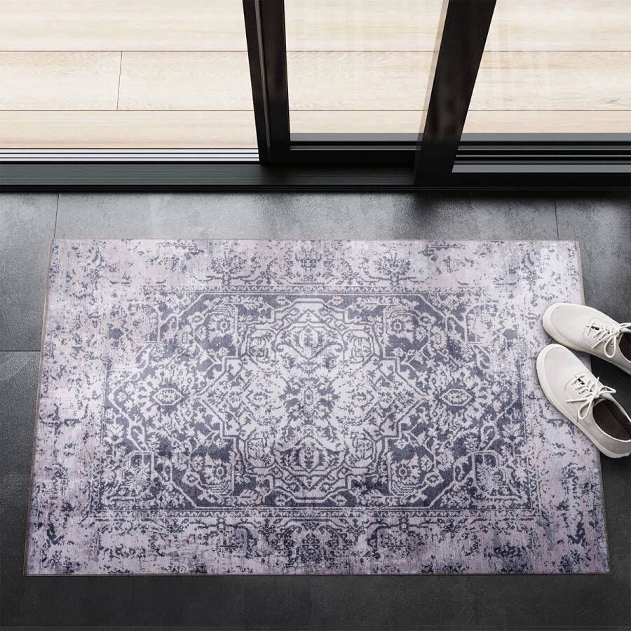 Netline HOME Wasbaar Antislip Deurmat voor badkamer entree Binnendeurmat Moderne Oosterse Design Deurmat Gemakkelijk schoon te maken Laagpolig (60x90) - Foto 2