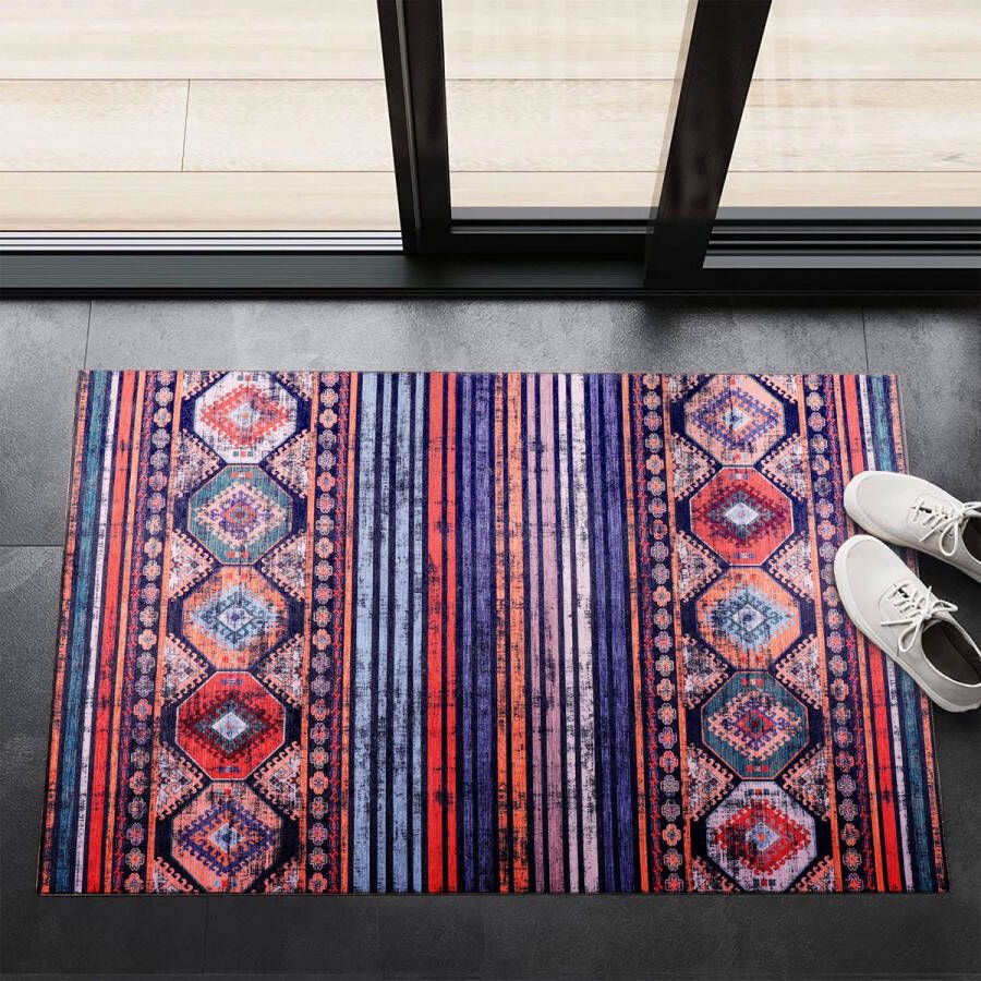 Netline HOME Wasbaar Antislip Deurmat voor badkamer entree Binnendeurmat Moderne Oosterse Design Deurmat Gemakkelijk schoon te maken Laagpolig (60x90)
