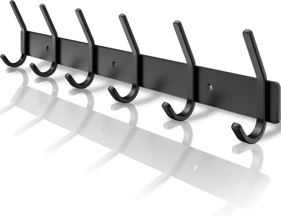 Nevana Wandkapstok 43cm Muur Kapstok Jashaak Hangend Industrieel RVS Zwart