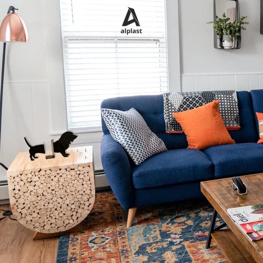 Nevolis Dog Bookend Set Metal Supports Bookcase Modern Design Metal Bookshelf Holder Two-Piece Set Black