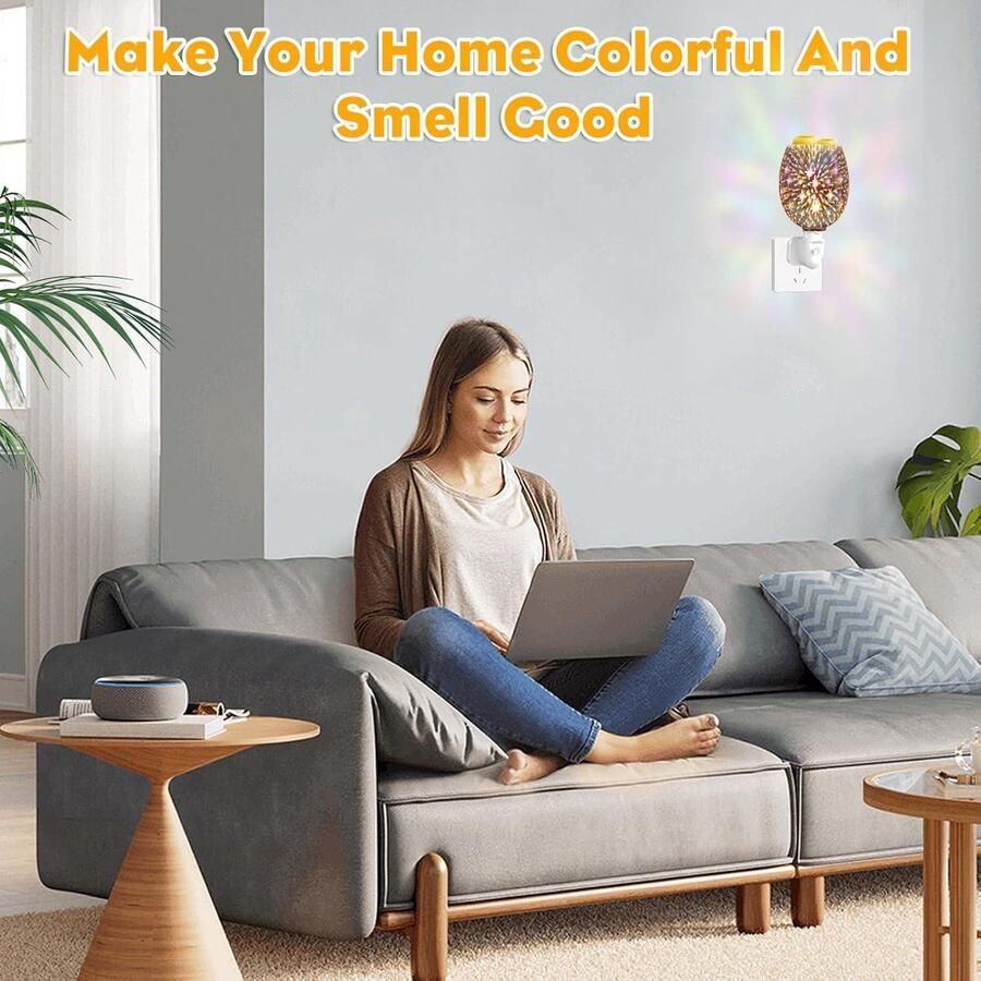 Nevolis Electric Wax Melt Burner Plug Aroma Diffuser with Warmer Burner Lamp Oil Burners for Wax Melts & Essential Oils Glass Oil Burner Night Light Aroma