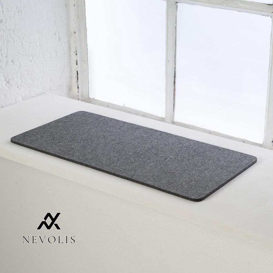 Nevolis FELTY Cat Window Sill Mat Made of Wool Felt Window Sill Bed Anthracite Grey Soft and Cozy Cat Cushion