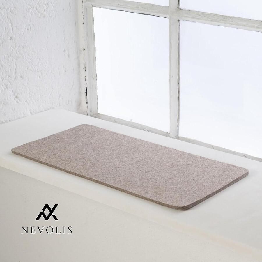 Nevolis FELTY Cat Window Sill Mat Made of Wool Felt Window Sill Bed Cat Cushion Window Sill Bed for Cats Window Sill Bed as Cat Window Bed Sand