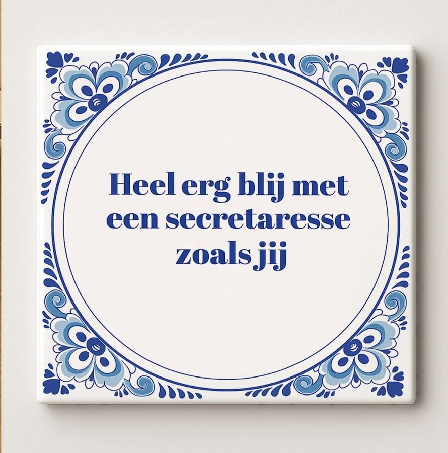 Nevolis Heel Erg Blij Met Een Secretaresse Zoals Jij Keramische Tegel – 15x15cm Bedanktegel Cadeau voor Kantoor of Bureau Decoratie