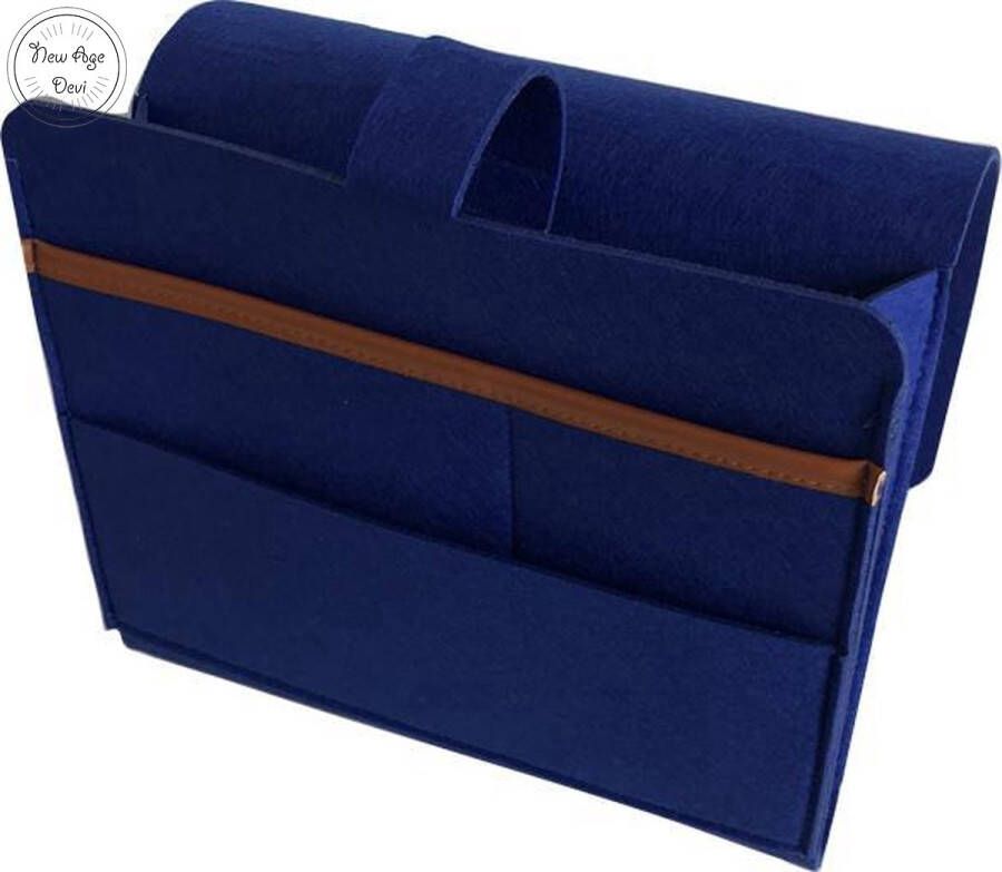 New Age Devi Bankorganizer Opbergzak bank Vilten organizer Bed pocket Opbergpocket Vilt Blauw