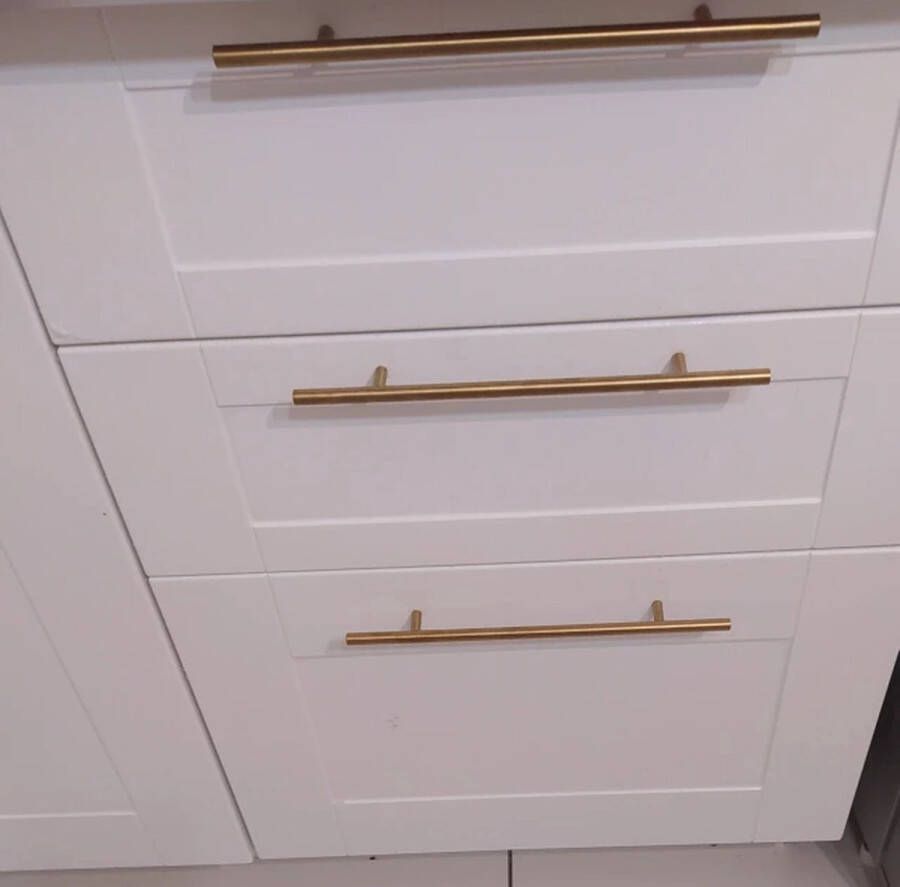 New Age Devi Keukenkastgreep Goud Metaal 192mm Hartafstand Rond Moderne Look Incl. Schroeven Kast Keukenkast Lade of Deurtje