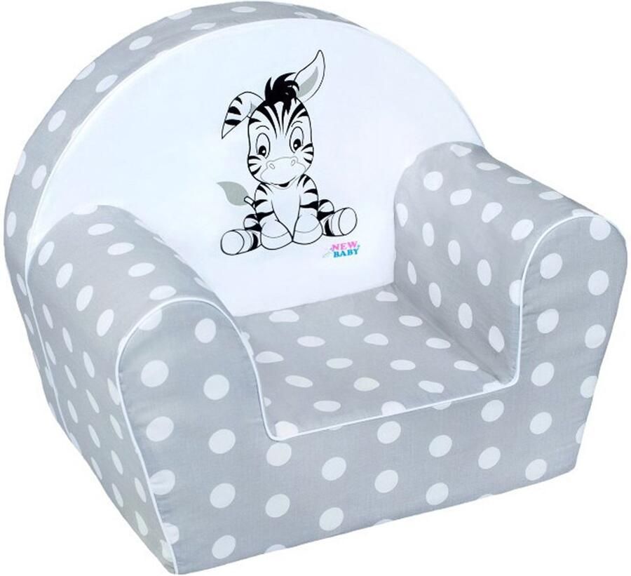New baby Kinderstoel Grijs met Witte Stippen Comfortabel Afneembare Hoezen Kindermobilier Meubels Speelse Decoratie Zithoek