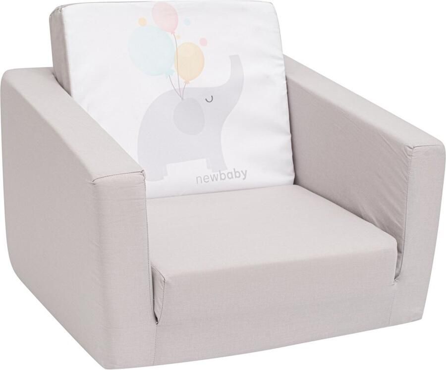 New baby Kinderstoel Olifantillustratie Vouwstoel Comfortabel Kindvriendelijk Kindermeubilair Stoel Kindermeubels Grijs Speelgoedstoel