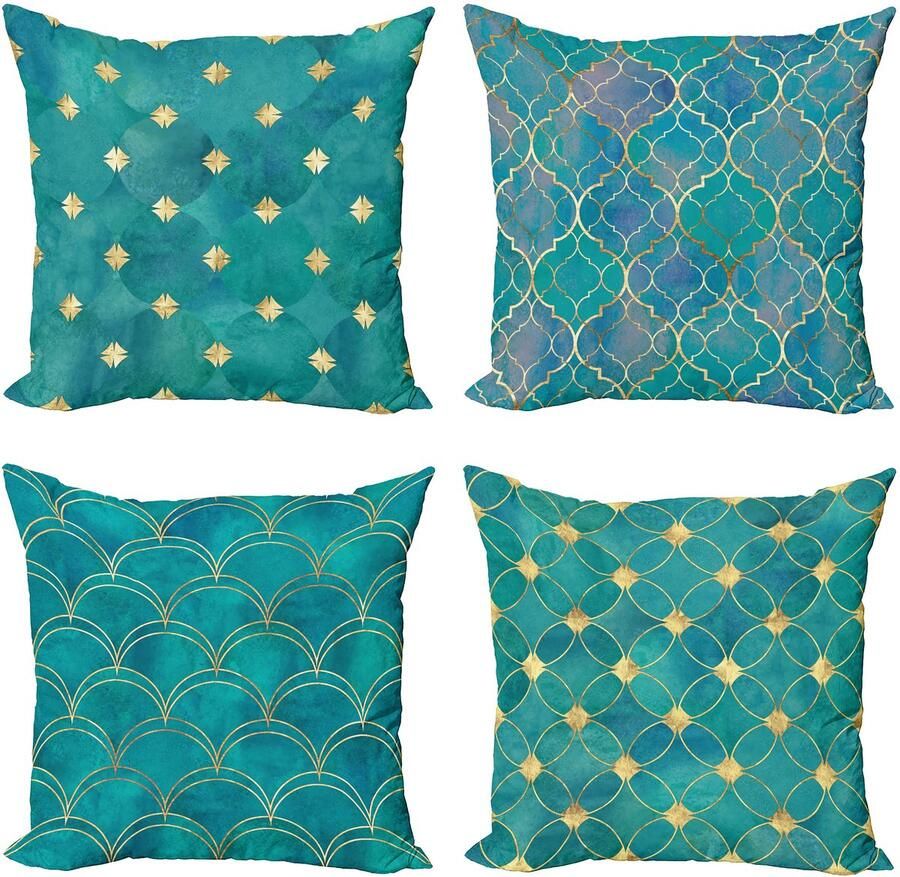 New Bed Abstract Aquarel Oriëntaalse Squama Kussenhoes met sierkussen 4-pack modern accent dubbelzijdig digitaal bedrukt 50 cm x 50 cm