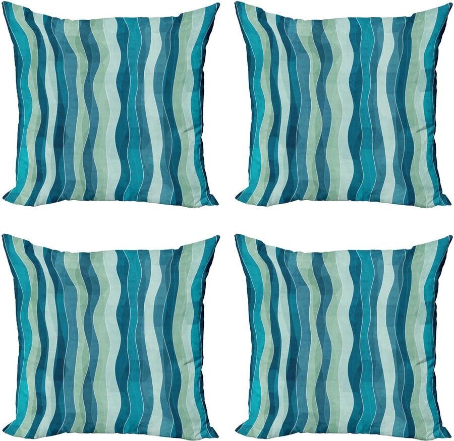 New Bed Abstract Grunge Golfpatroon Decoratieve Sierkussenhoes Set van 4 voor Bank Slaapkamer Woonkamer 46cm x 46cm Gedrukte Kussenhoes