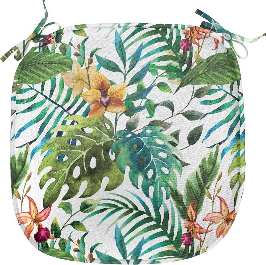 New Bed Blad Palmboom Bloemen Hibiscus Stoelkussen Anti-Slip Zitting Pad 40 cm x 40 cm