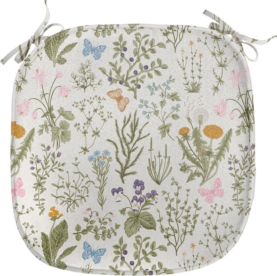 New Bed Bloemmotief Vintage tuinplanten Stoelkussen Anti-Slip Zitting Pad 40 cm x 40 cm