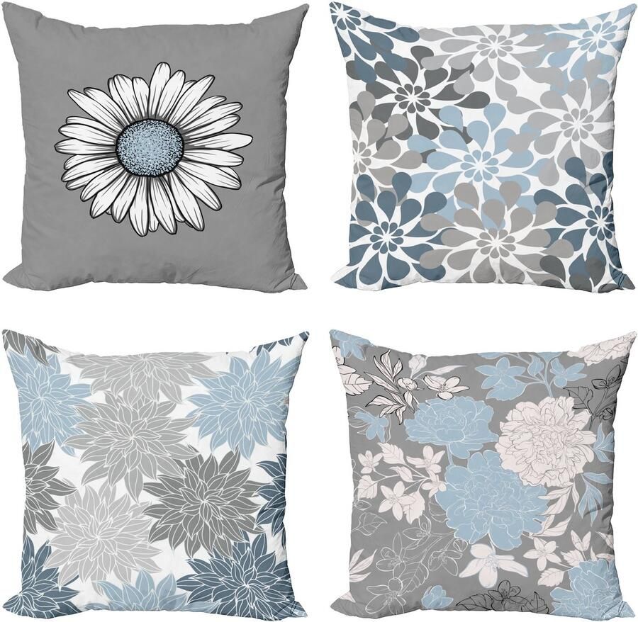 New Bed Bloemrijk Bloemblaadjes Moderne Kleurenpalet Kamille Kussenhoes met sierkussen 4-pack modern accent dubbelzijdig digitaal bedrukt 45 cm x 45 cm
