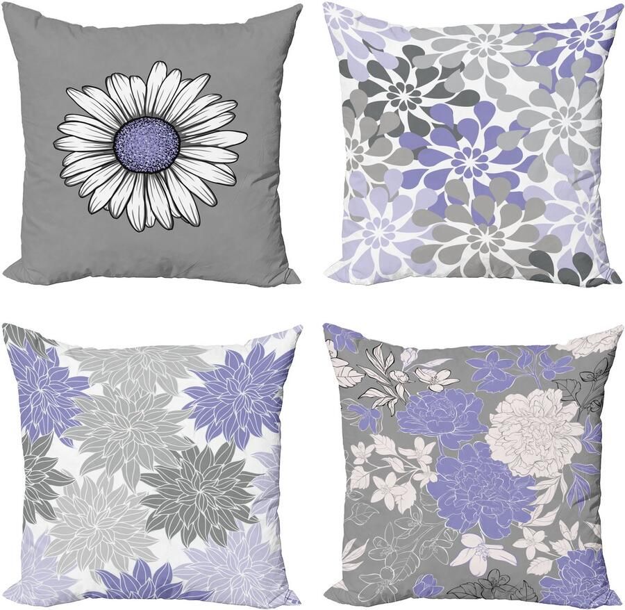 New Bed Bloemrijk Bloemblaadjes Moderne Kleurenpalet Kamille Kussenhoes met sierkussen 4-pack modern accent dubbelzijdig digitaal bedrukt 50 cm x 50 cm