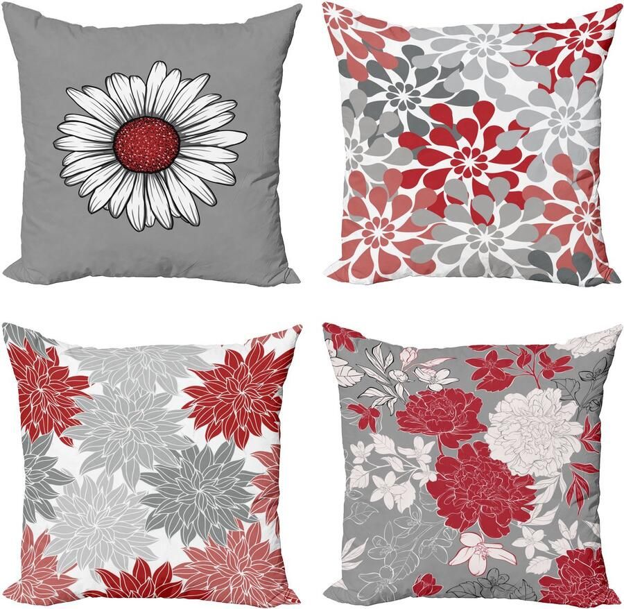 New Bed Bloemrijk Bloemblaadjes Moderne Kleurenpalet Kamille Kussenhoes met sierkussen 4-pack modern accent dubbelzijdig digitaal bedrukt 50 cm x 50 cm