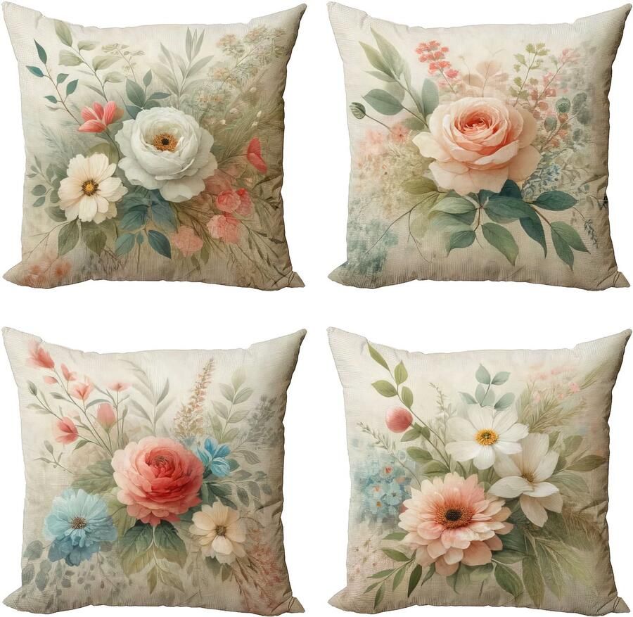New Bed Bloemrijk Rustieke Pure Bloemen Bohemia Kussenhoes met sierkussen 4-pack modern accent dubbelzijdig digitaal bedrukt 45 cm x 45 cm