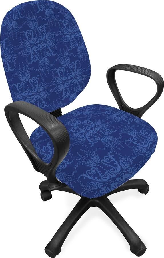 New Bed Damast Victoriaanse Barok Ornament Stoelhoes voor Bureaustoel Rekbare en Wasbare Stoffen Hoes Standaardmaat