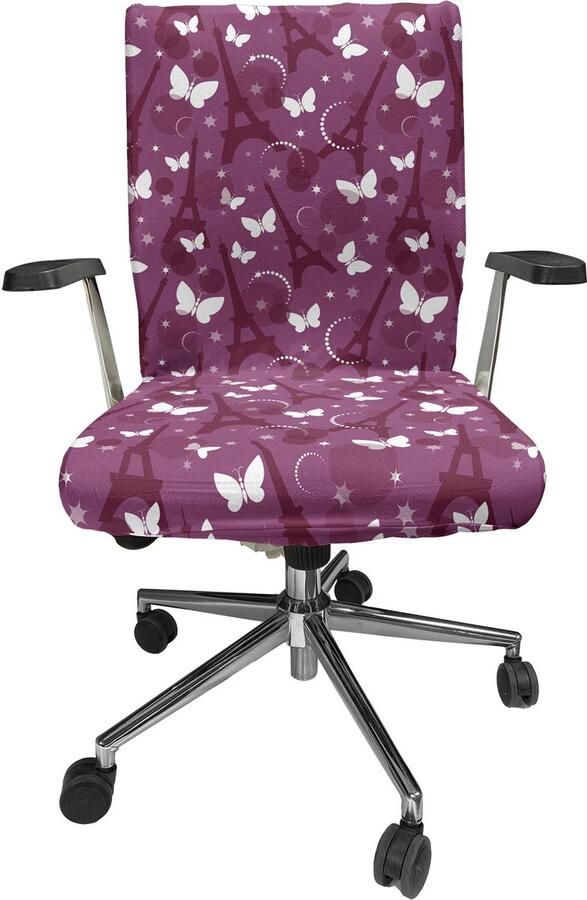 New Bed Eiffeltoren Abstracte Vlinders Stoelhoes voor Bureaustoel Rekbare en Wasbare Stoffen Hoes Grote Maat