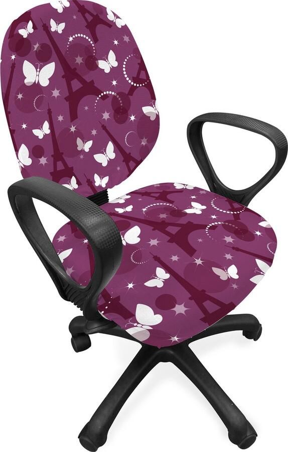 New Bed Eiffeltoren Abstracte Vlinders Stoelhoes voor Bureaustoel Rekbare en Wasbare Stoffen Hoes Standaardmaat