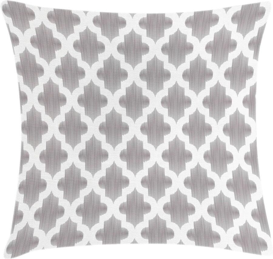New Bed Grijs en Wit Geometrisch Damast Decoratieve Kussenhoes met Rits Dubbelzijdige Print voor Woonkamer Upgrade 46cm x 46cm
