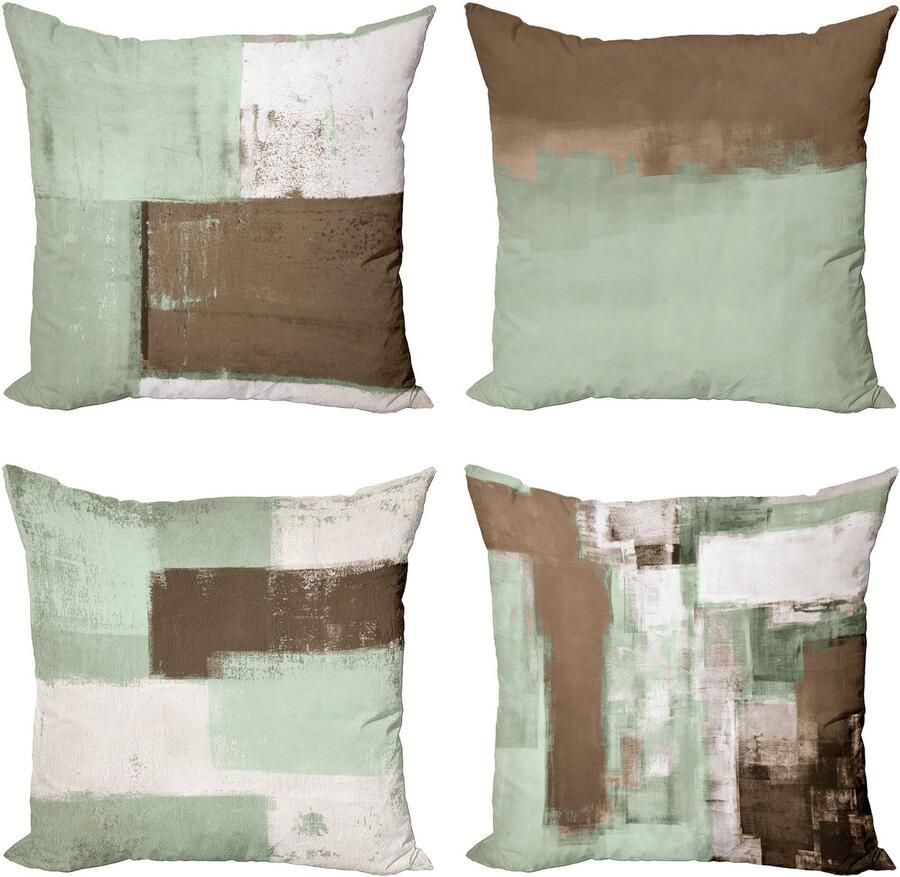 New Bed Grunge Abstracte en Moderne Stijl Borstelstreken Kussenhoes met sierkussen 4-pack modern accent dubbelzijdig digitaal bedrukt 50 cm x 50 cm