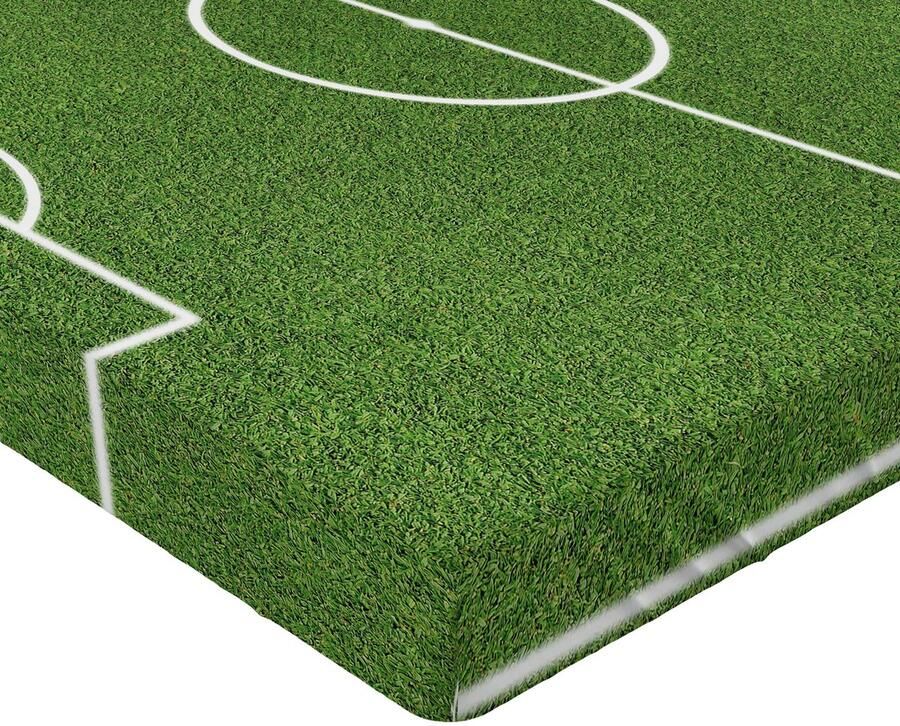 New Bed Hoeslaken met Elastiek Rondom Voetbalveldpatroon Diepe Hoek Bedrukte Bedekking 90cm x 200cm