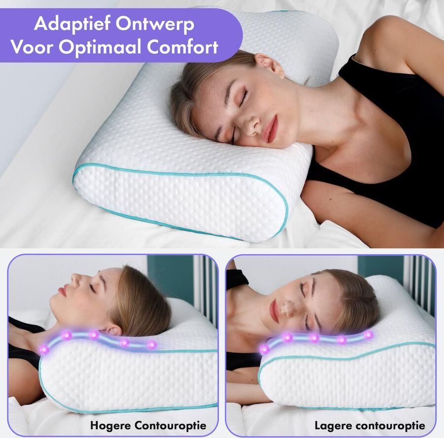 New Bed Hoofdkussen nekklachten Ergonomisch visco-elastisch Kussen Traagschuim Hoofdkussen memory foam kussen voor nek en rugondersteuning