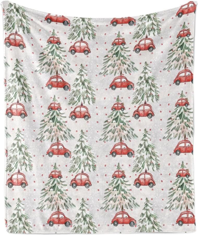 New Bed Kerstmis Kerstboom en Kever Auto Zachte Flanellen Fleece Deken 200 cm x 153 cm