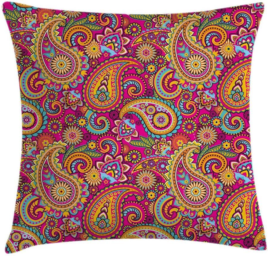 New Bed Kleurrijk Paisley Oosters Decoratieve Kussenhoes met Rits Dubbelzijdige Print voor Woonkamer Upgrade 46cm x 46cm
