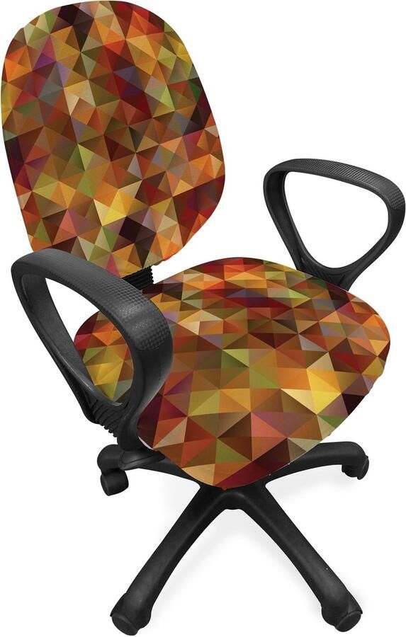 New Bed Kleurrijk Raster Mozaïek Geometrisch Stoelhoes voor Bureaustoel Rekbare en Wasbare Stoffen Hoes Standaardmaat