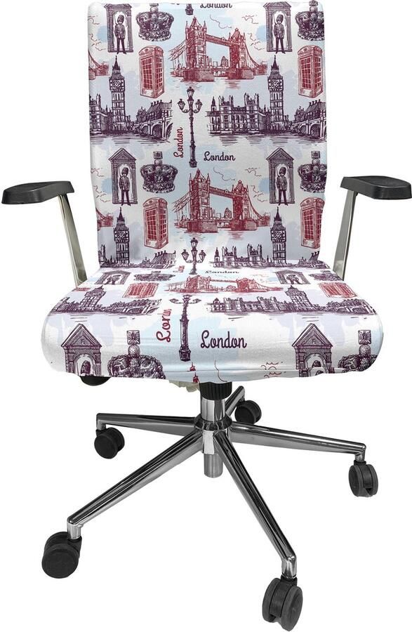 New Bed Londen Stads Bezienswaardigheden Schets Stoelhoes voor Bureaustoel Rekbare en Wasbare Stoffen Hoes Grote Maat