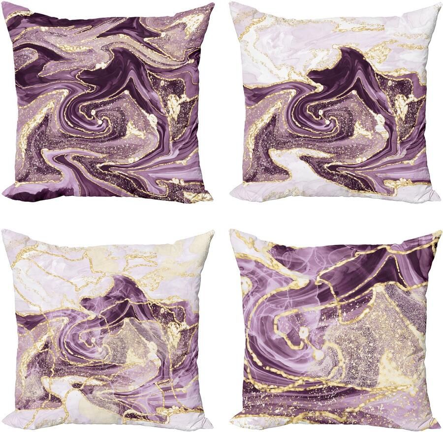 New Bed Marmerprint Moderne Patroon Golvende Kleuren en Abstracte Kussenhoes met sierkussen 4-pack modern accent dubbelzijdig digitaal bedrukt 50 cm x 50 cm