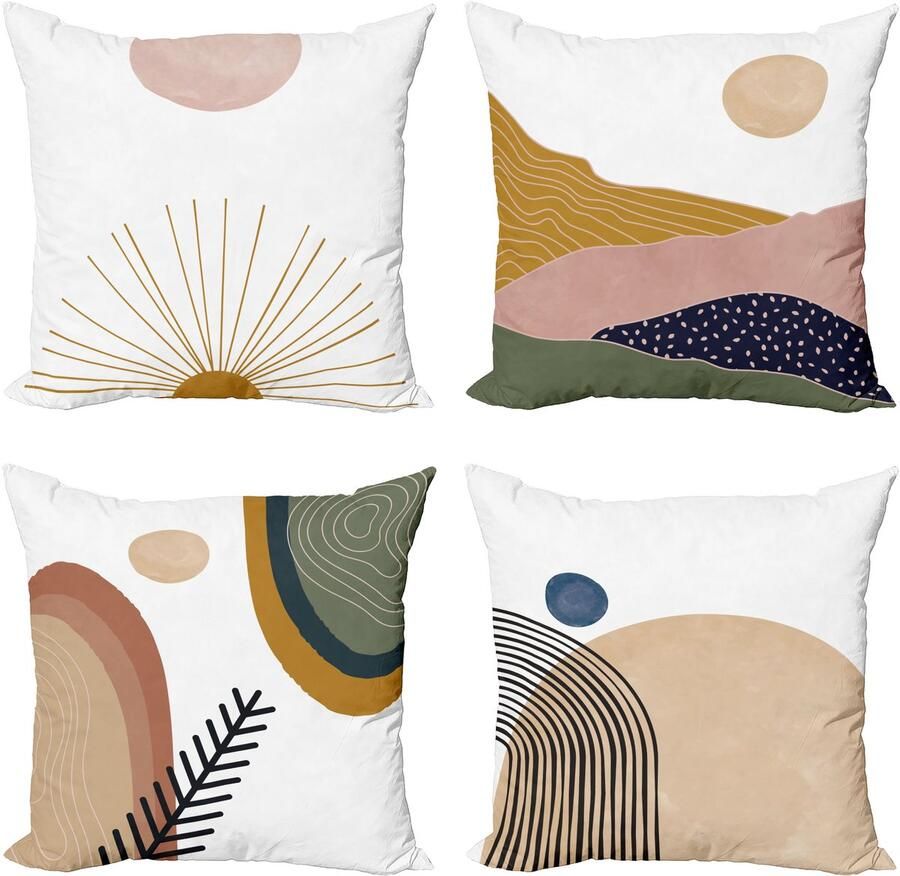 New Bed Minimalistisch Contemporary Design Cirkels Takken Zon Kussenhoes met sierkussen 4-pack modern accent dubbelzijdig digitaal bedrukt 40 cm x 40 cm