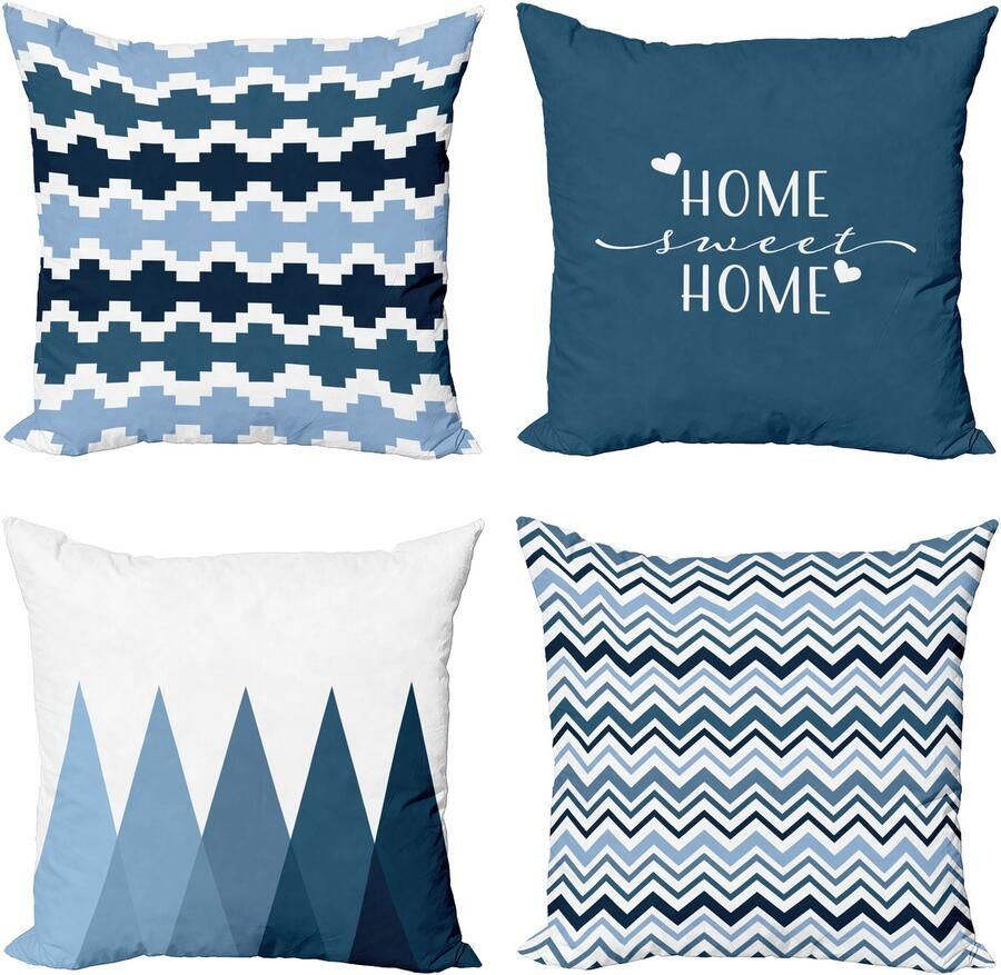 New Bed Modern Geometrisch Stijlpatroon van Driehoeken Zigzagen Kussenhoes met sierkussen 4-pack modern accent dubbelzijdig digitaal bedrukt 45 cm x 45 cm